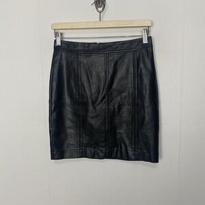 Marine Layer Women’s Faux Leather Pencil skirt Slimming Black Size Small.